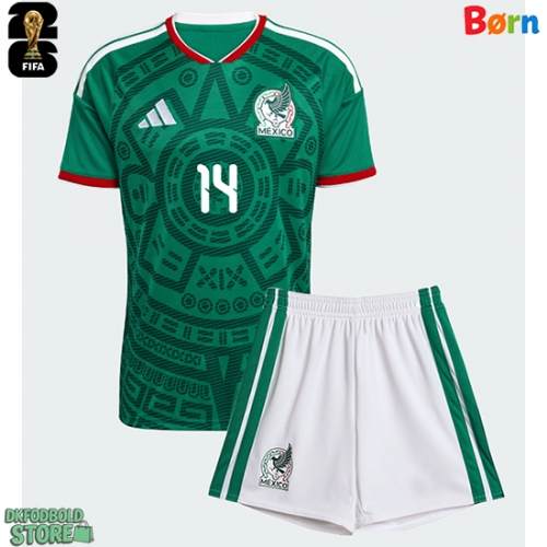 Mexico Erik Lira #6 Replika Babytøj Hjemmebanesæt Børn VM 2026 Kortærmet (+ Korte bukser)